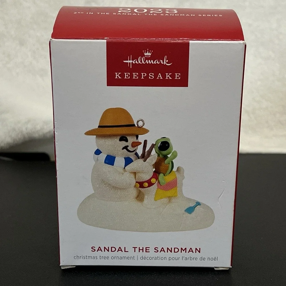 2023 Hallmark Ornament Sandal The Sandman Snowman Turtle Reindeer Beach Glitter